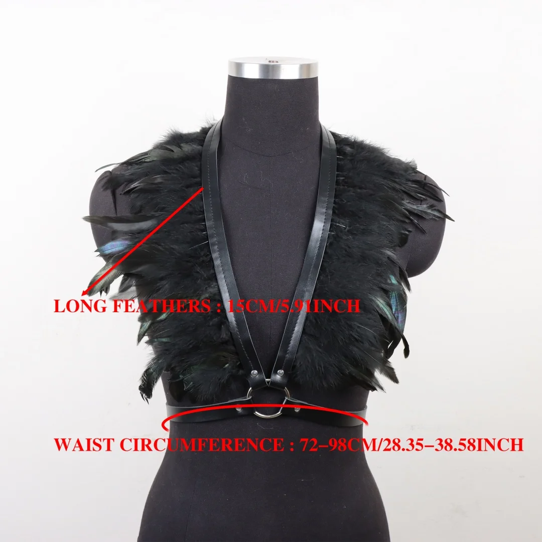 Mittelalterlicher Gürtel, künstliche Feder, PU-Ledergürtel, Halloween-Anziehzubehör, Bühnenaufführung, Anziehgürtel, Requisiten, Cosplay – Detail 8
