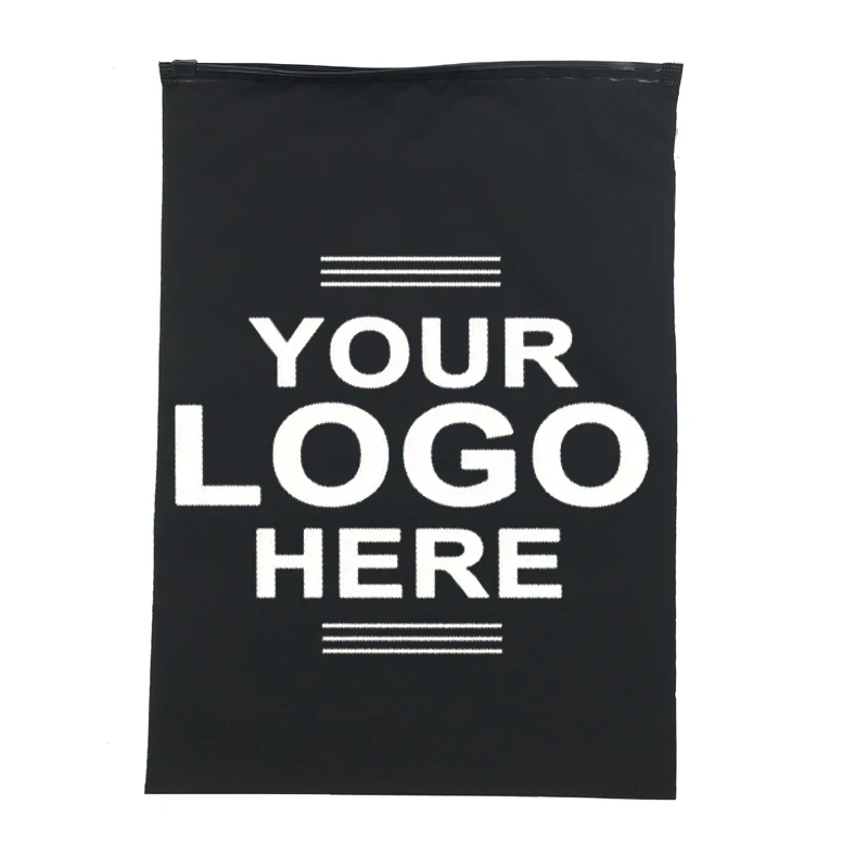 

Custom LOGO Matte Print Pe Zipper lock Poly Zipper Lock Frosted Plastic Packaging Bag For Clothes Black