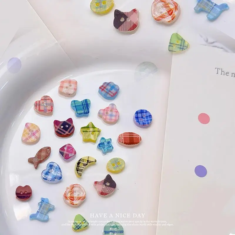 【B】3D Buttons Nail Art Mold Silicone Cute Nail Charms Tool Women DIY Manicure Multi Shapes Small Model Resin Buckle Supplies