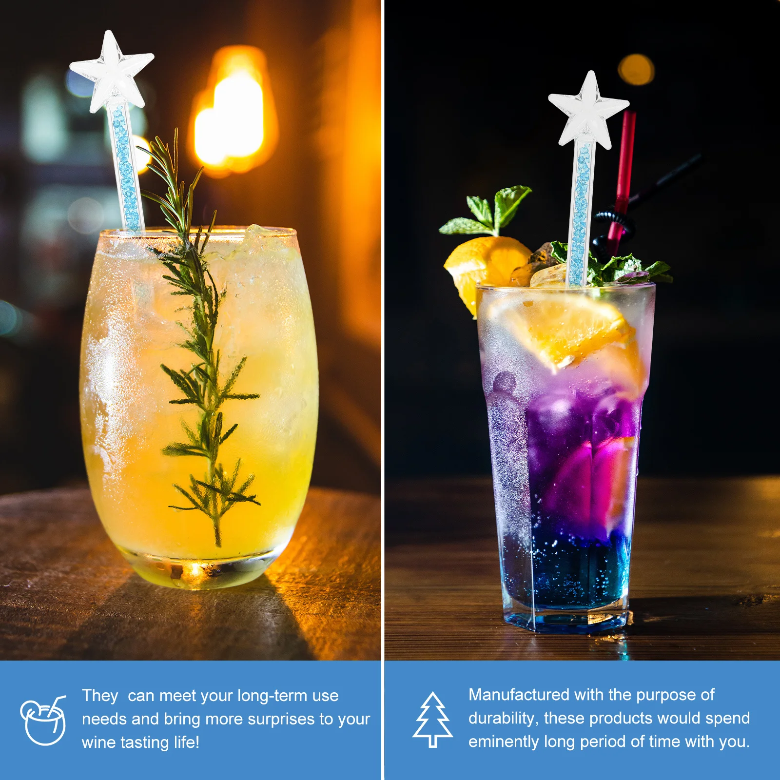 

Stylish Glass Stirring Rod Star Shape for Beverage Mixing Cocktail Coffee Juice Milk Tea Bar Swizzle Stick Reusable Drink Mixing