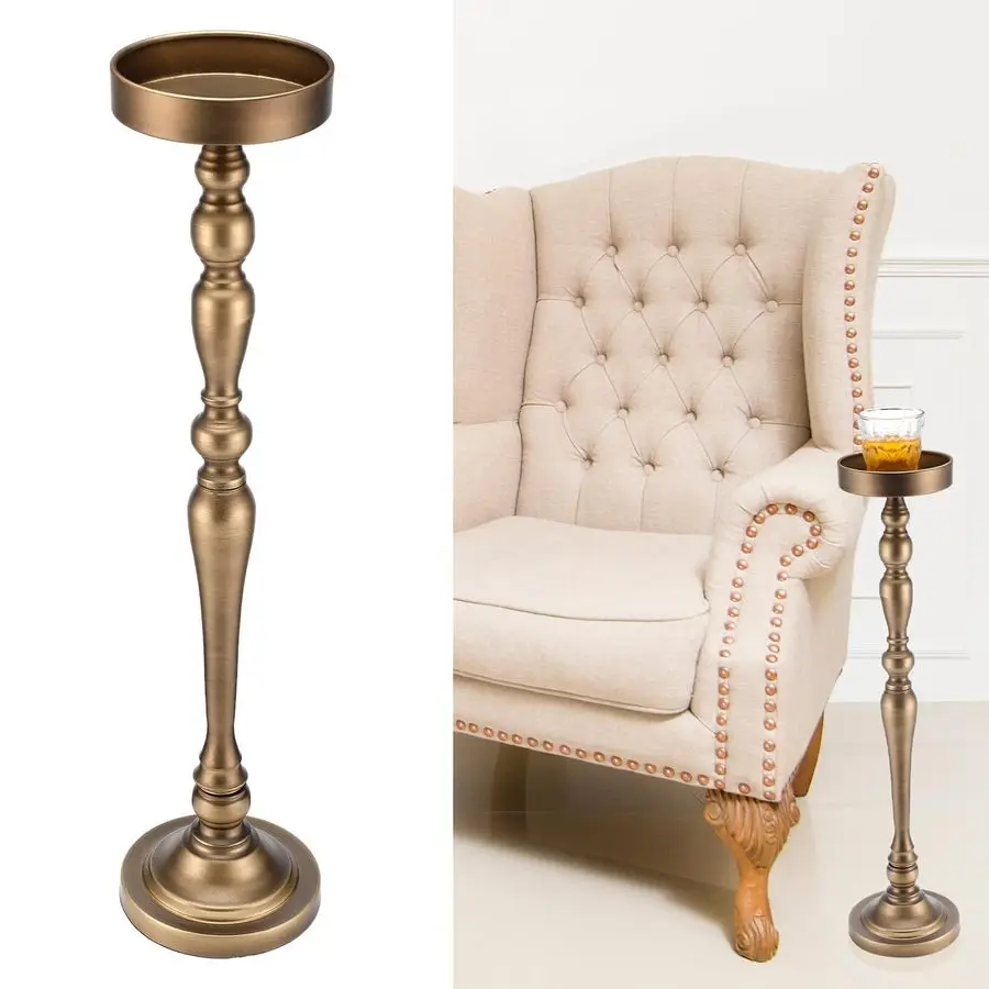 

Drink Table Pedestal Side Table Round Martini End Table Small Cocktail Drink Stand for Small Spaces Nightstand Bedroom Couch Cha