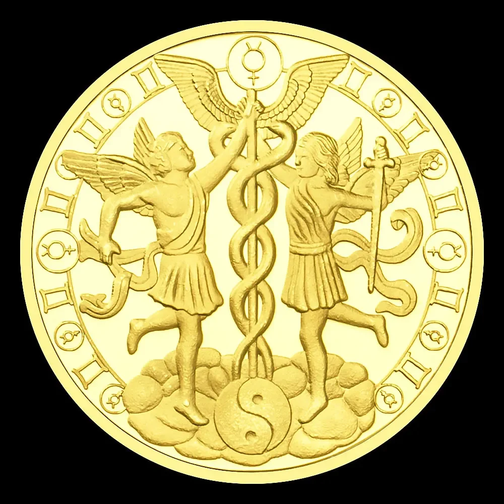 اثني عشر كوكبة تذكارية عملة جوزاء مطلية بالذهب عملات قابلة للجمع ديكور المنزل