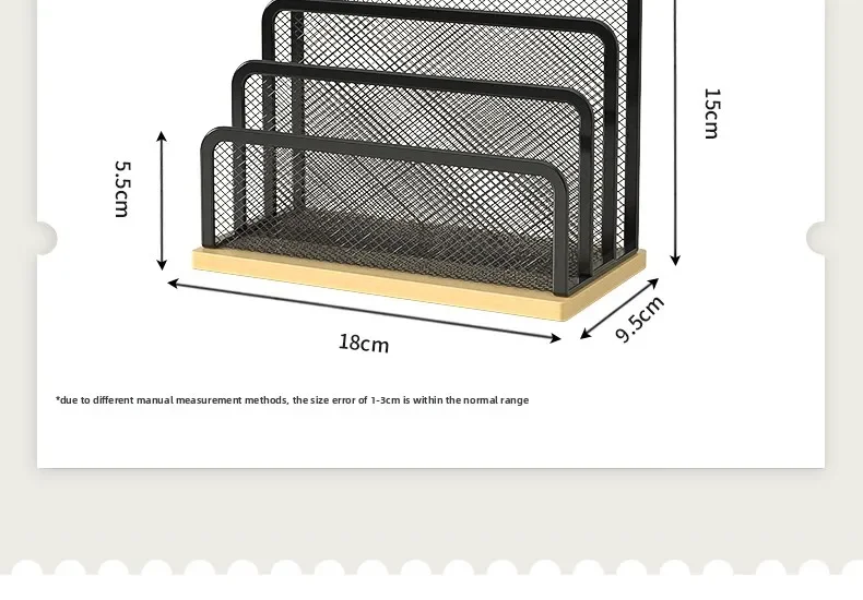 رف حروف مبطن من خشب الخيزران عالي الجودة، منظم مستندات معدني لسطح المكتب، رف تخزين للكتب/المجلد، رف فرز الورق، نهاية الكتب #6