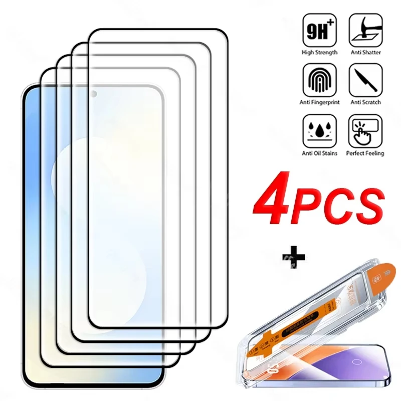 

1-4Pcs Fingerprint Unlock HD Tempered Glass For Samsung A56 5G A55 A54 A53 A36 A35 A26 A16 S25 Ultra S24 Plus S23 S22 S21 S20 FE