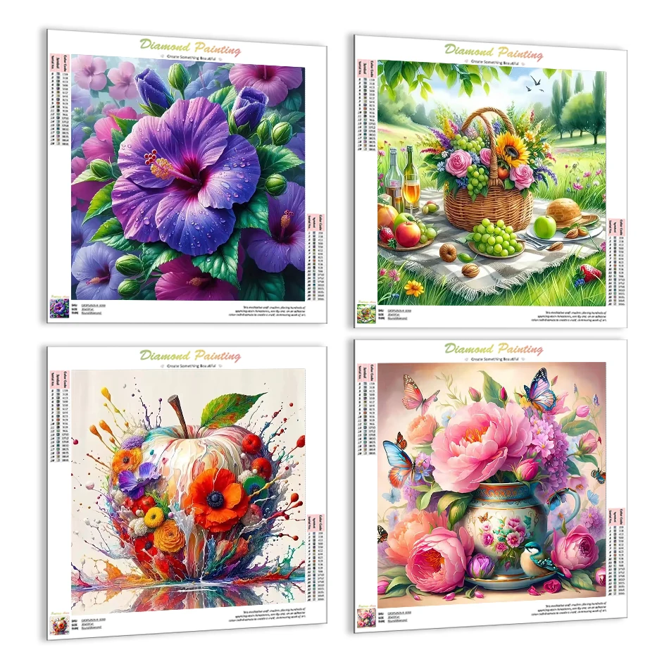 

RUOPOTY Diamond Painting Set Flower items Full Square Round Drill Rhinestones 5D Diamond Pictures Needle Arts Craft Crystal Gift