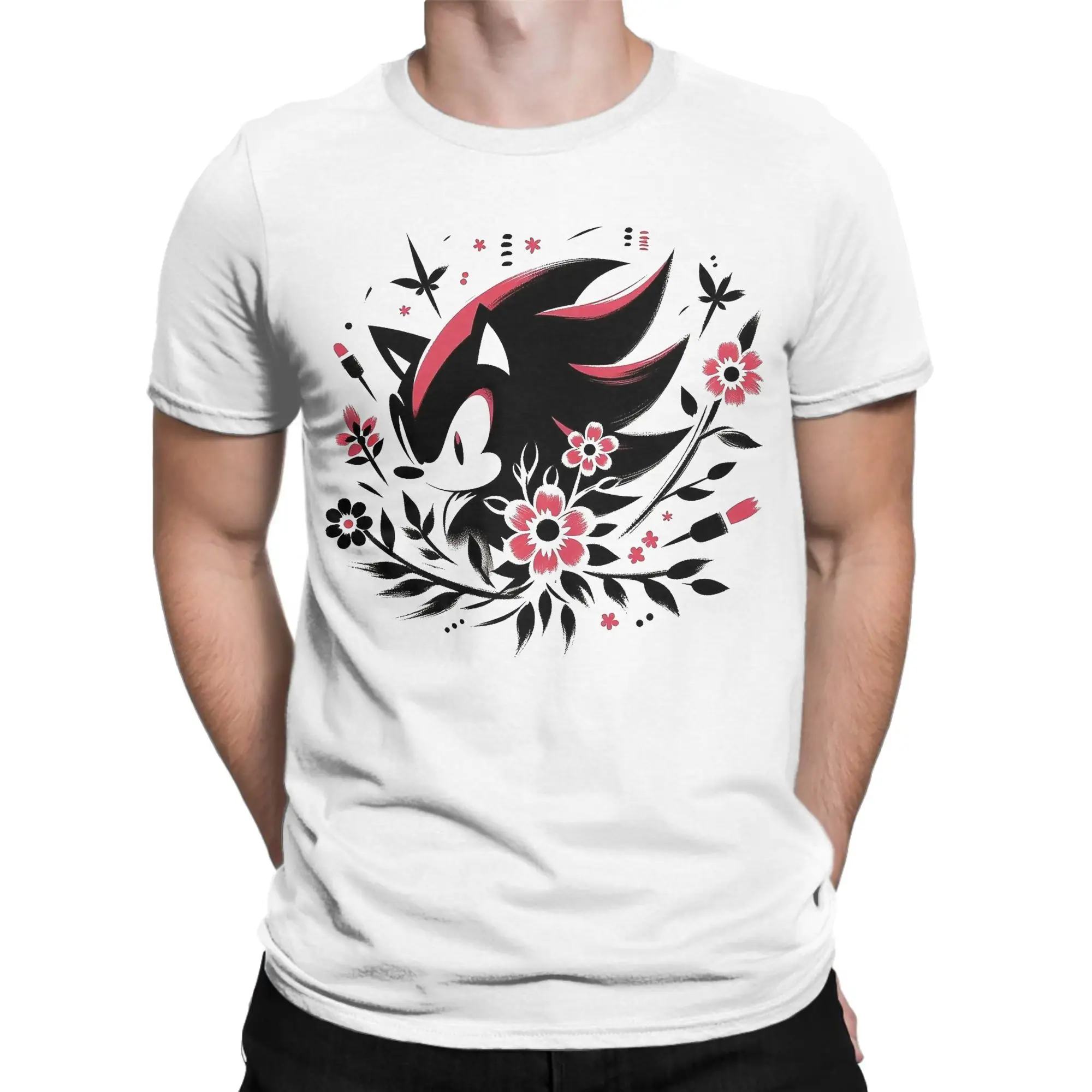 Shadow The Hedgehogs T-Shirts Men  Novelty Cotton Tees O Neck Short Sleeve T Shirt Gift Idea Clothes