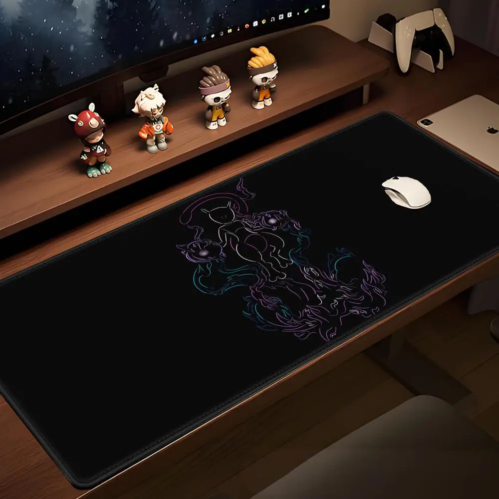 

Colorful Gaming Mousepad Laptop Japan Cool Anime Mouse Pad Large XXL P-pokemon Mewtwo Desk Mat PC Gamer Cabinet Keyboard Rug