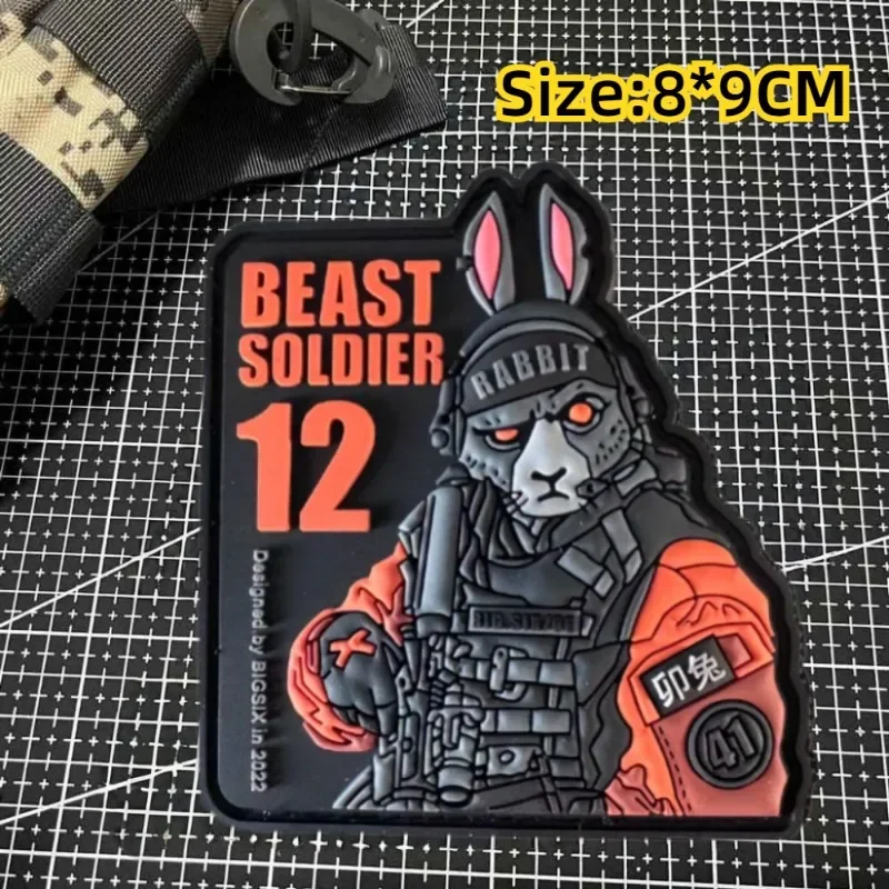 Tactical Chinese Zodiac PVC Patch Beast Warrior Backpack Hook&Loop Sticker Military Rabbit Tiger Dragon Dog Morale Badge Patches