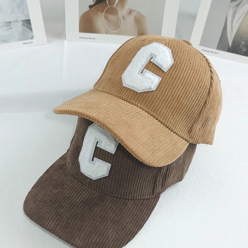 2023 Corduroy Baseball Cap for Women\'s Fashion Letters Solid Color Unisex Adjustable Men  Cap Outdoor Sports Baseball Caps