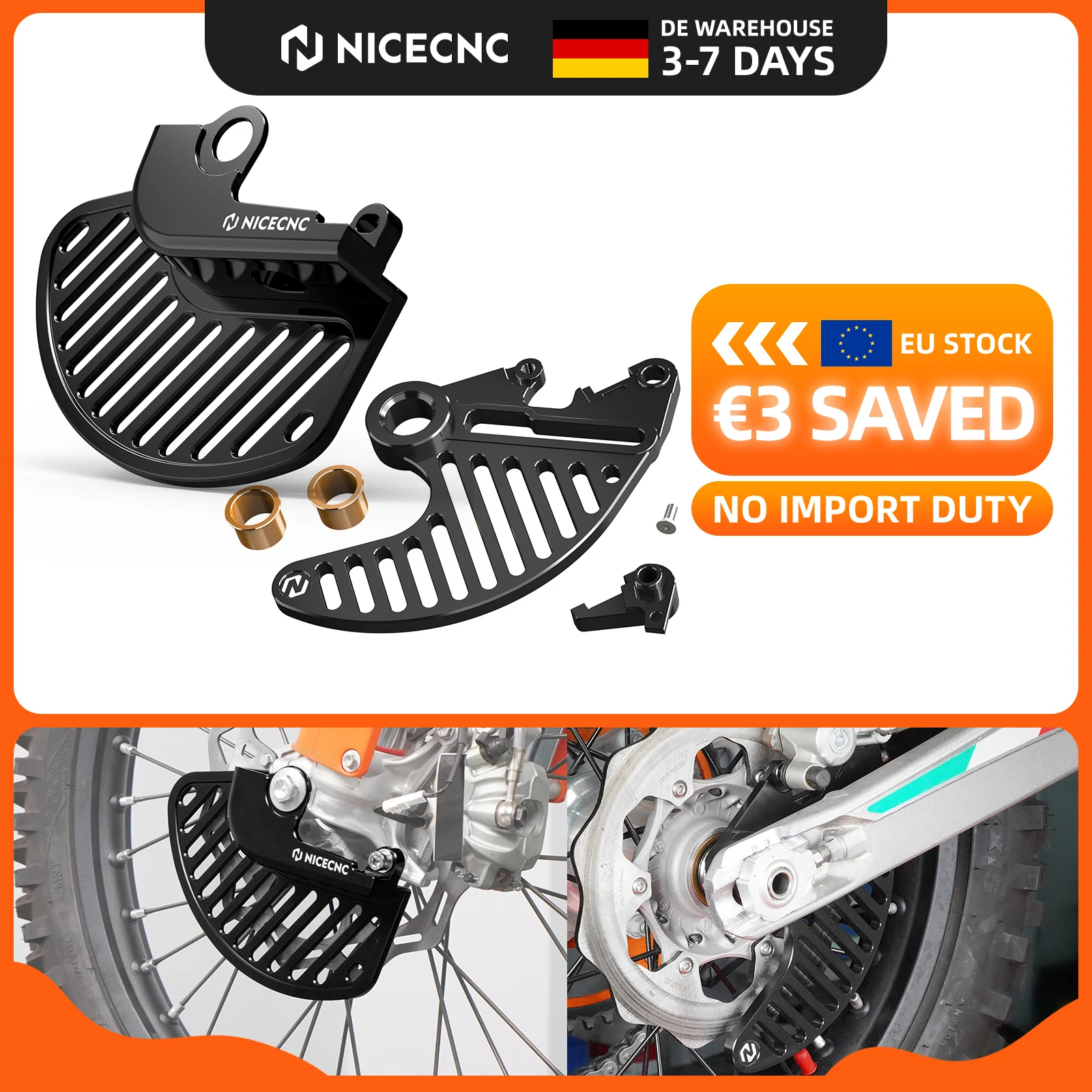 (EU-Lager) Für 2026 2025 KTM EXC 300 6D TPI XCW EXC-F 500 450 350 300 250 200 150 125 SX XC F Vorderer und Hinterer Bremsscheibenschutz-Kit