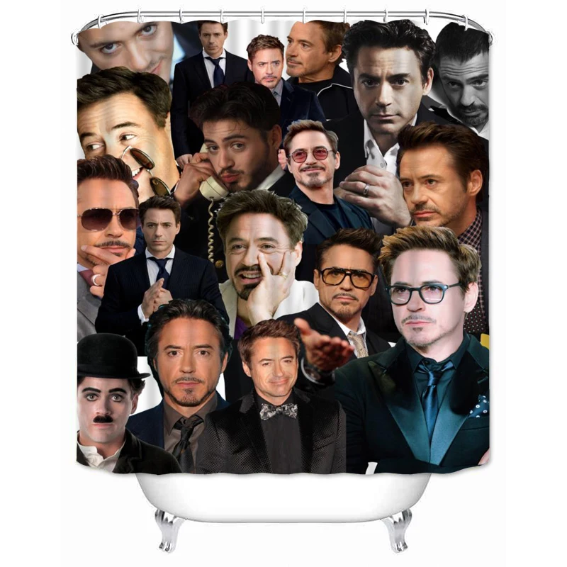 Musife Custom Robert Downey Jr Shower Curtain Waterproof Bathroom Polyester Fabric Bathroom Curtain