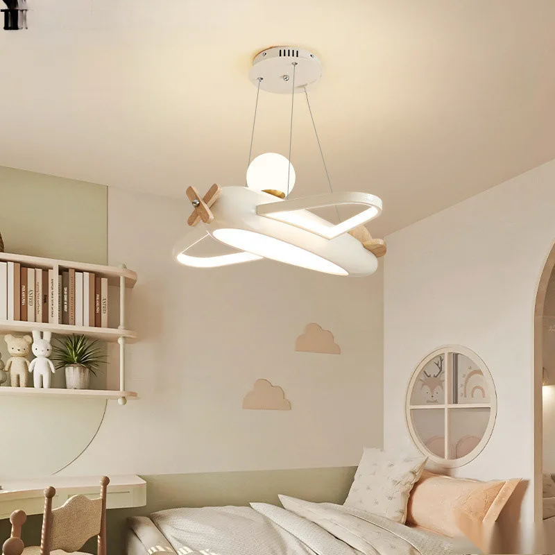 

Airplane Lampshade Pendant Lights Cream Style Bedroom Lights Living Room Lights Creative Cartoon Children's Second Bedroom Lamps
