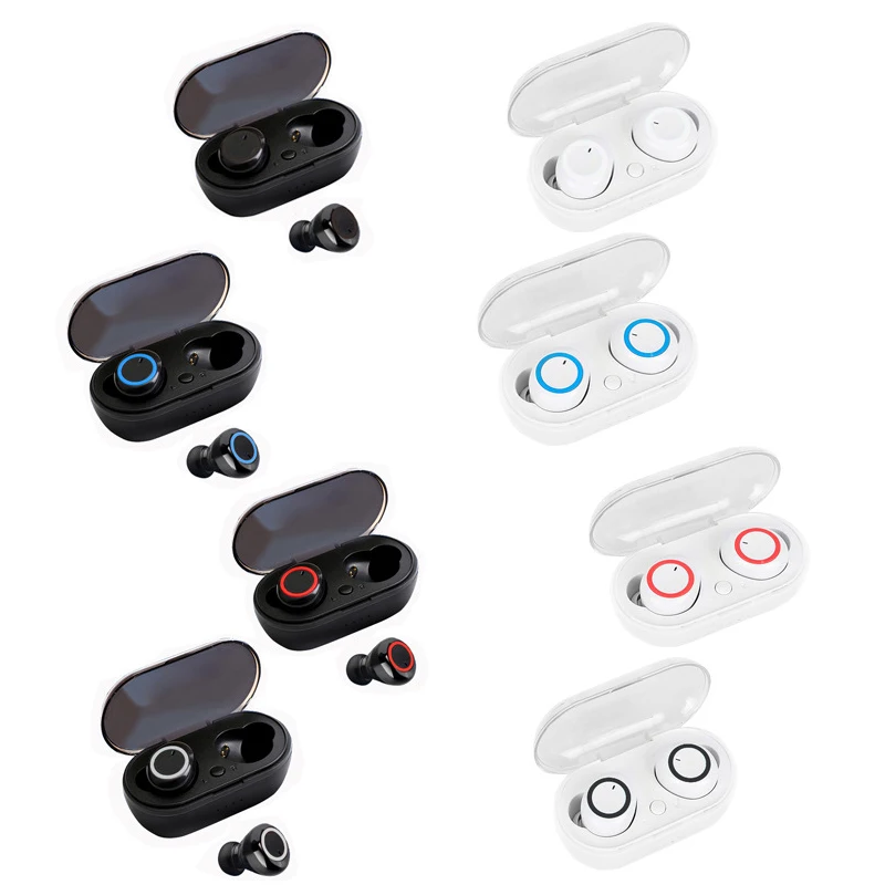 Y50 TWS Headphone Nirkabel Earphone Olahraga 5.0 Headset Gaming Bluetooth Earbud Nirkabel Ponsel Mikrofon untuk Xiaomi Lenovo Pods