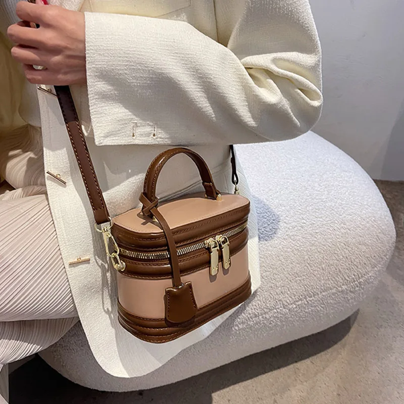 Brand Barrel-shaped Shoulder Bags Women Fashion Top Handbag High Quality Crossbody Square Bag Purse Lady Cute Clutch Bag satchel