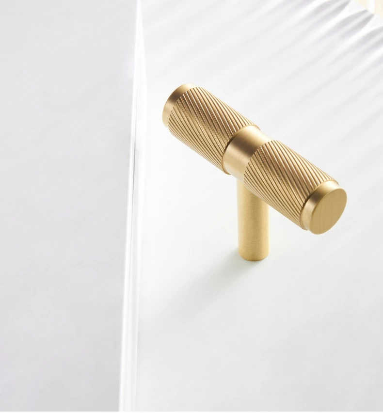 Dooroom Messing Möbelgriffe mit Wirbelstreifen, T-Griffe, lange Zuggriffe für Schränke, Kleiderschränke, Kommoden und Schuhschränke, Großhandel verfügbar – Detail 18