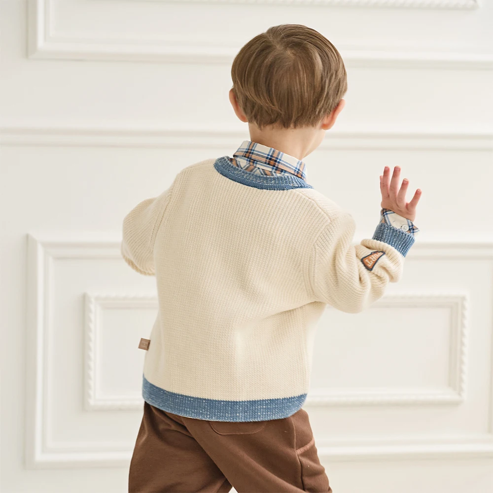 Dave Bella Kids Autumn Spring Sweater Cardigan Children Cute Outerwear Cardigan Baby Boy Clothes DB3252488