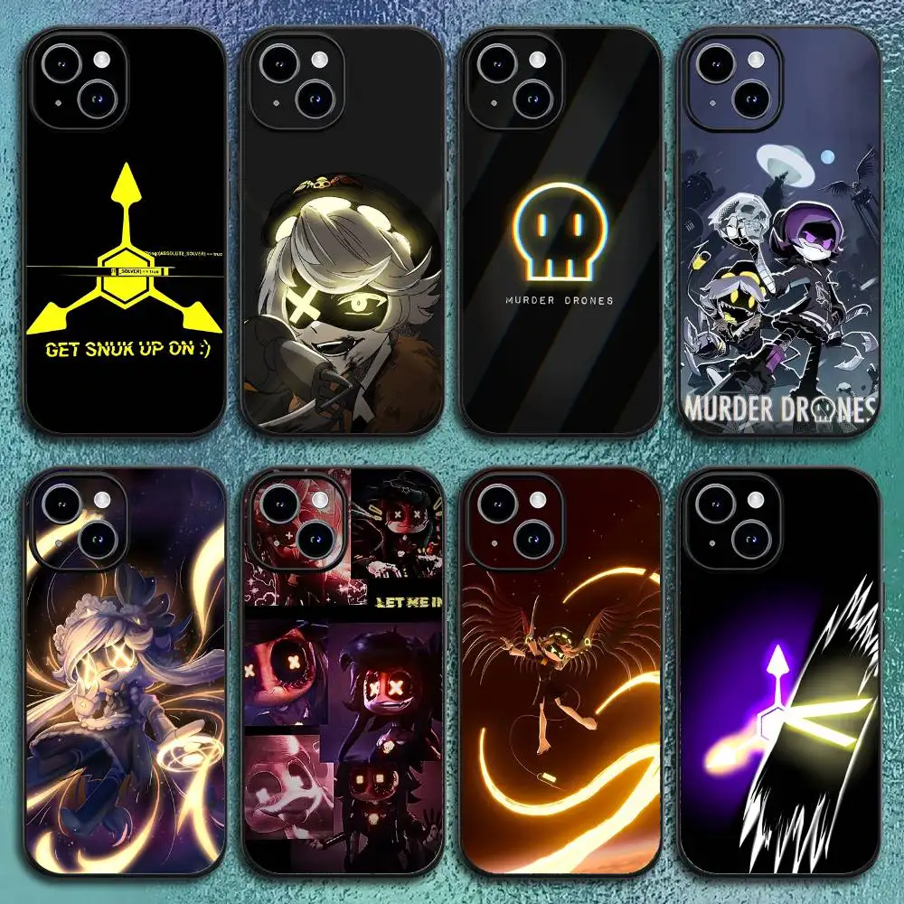 Murder Drones Handyhülle für iPhone 17 12 13 14 15 16 Pro Max Plus Klassische schwarze Softshell