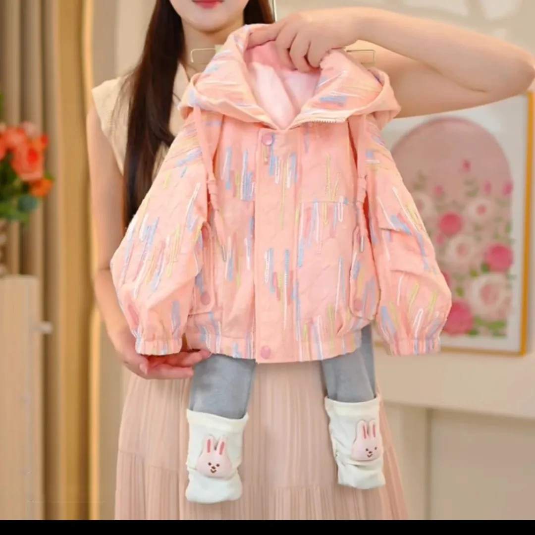 Girls' Stormtrooper Jacket Spring and Autumn New Style Children's Casual Hooded Windproof Coat