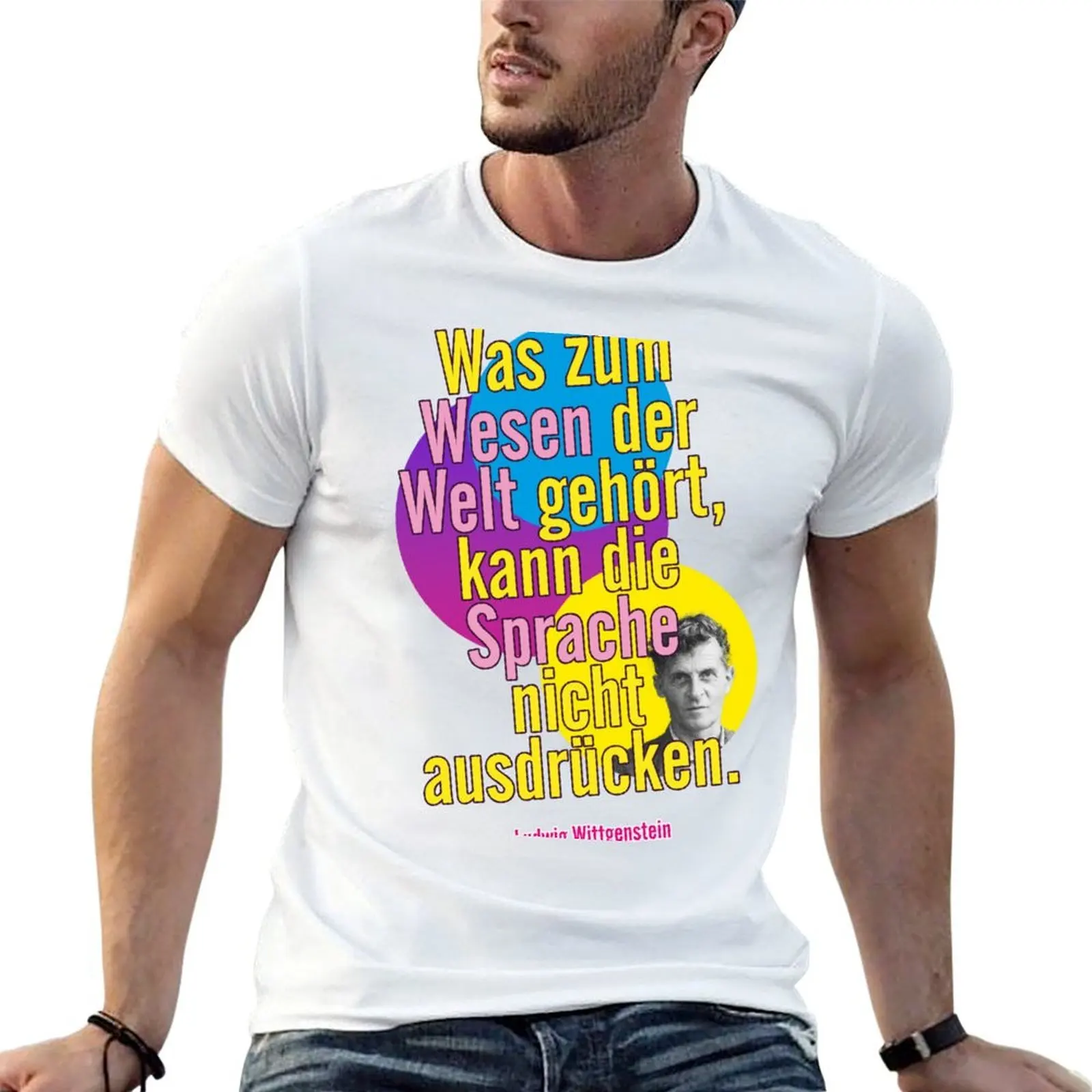 Lo que pertenece a la esencia del mundo no se puede expresar por medio del lenguaje, camiseta de anime de Ludwig Wittgenstein