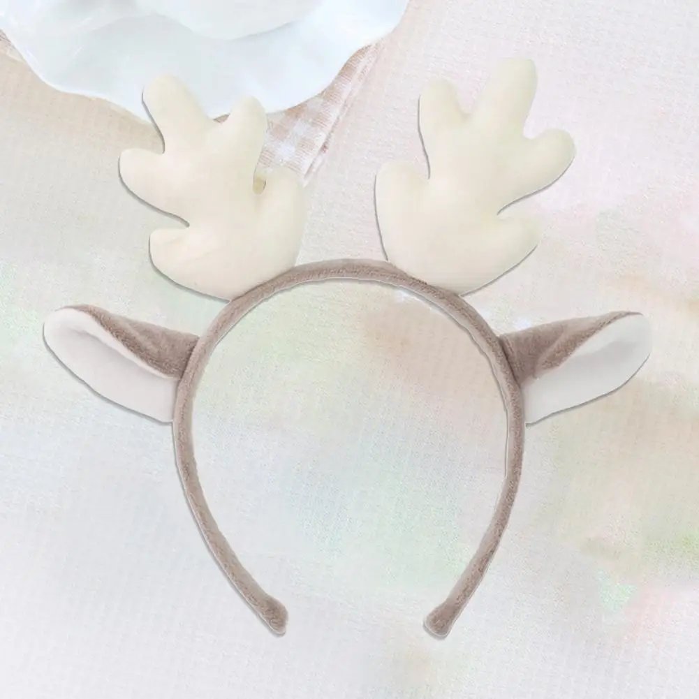 Reindeer Ear Headband Christmas Headband Festive Reindeer Headband for Christmas Party Decorations Plush Antler for Ages