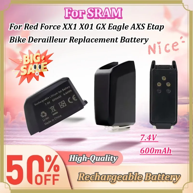 For SRAM Red Force XX1 X01 GX Eagle AXS Etap 7.4V 600mAh Li-ion Rechargeable Bike Derailleur Replacement Battery