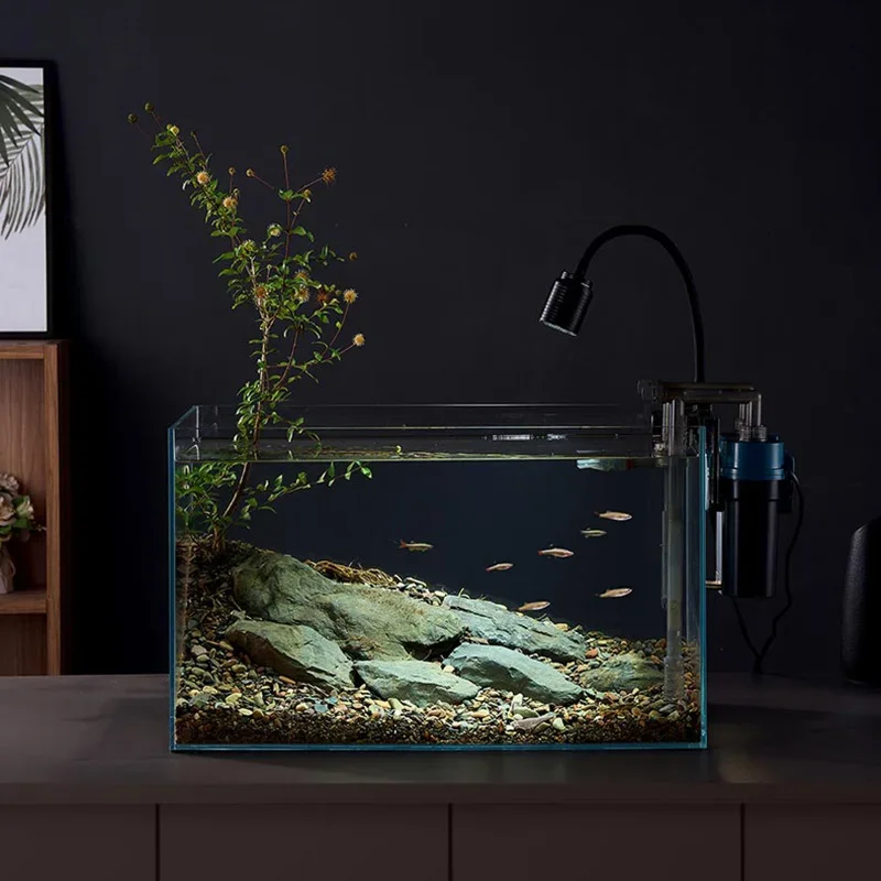 Living Room Glass Aquariums Luxury Desktop Modern Originality Aquariums Fish Tanks Simple Design Pet Products Acquario LLAQ