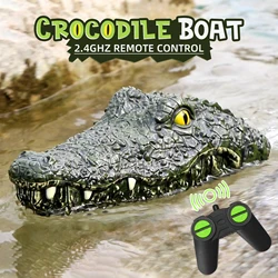 Rc Boat Kids Toy Remote Control Animal Simulation Crocodile Speedboat Children Gift 2.4G Radio-Controlled Ship Outdoor Games