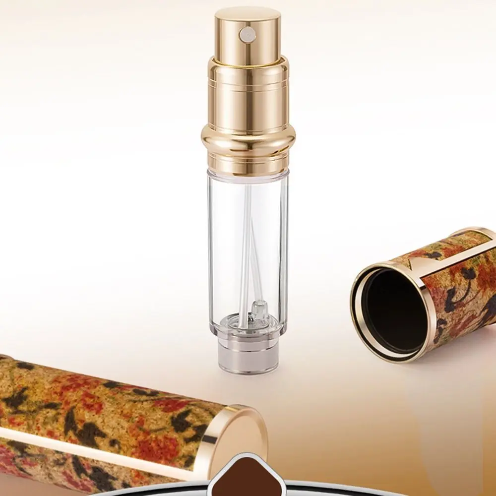 Compacte, met bodem gevulde leren fles, draagbare hervulbare verstuiver, antislip, ultrafijne reiscontainer, reisaccessoires