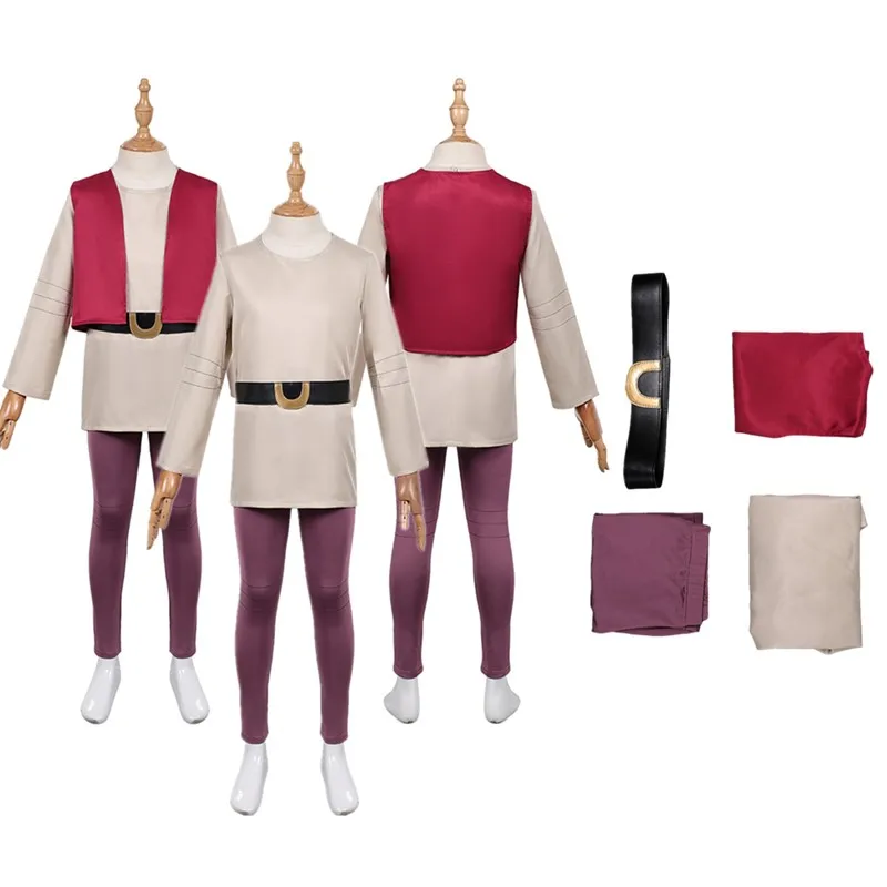 

Костюм для косплея Trenk, мультяшный маленький рыцарь, фантазийный жилет для мальчиков и девочек, брюки, рубашка с поясом, наряды на Хэллоуин, карнавальный костюм для вечеринки