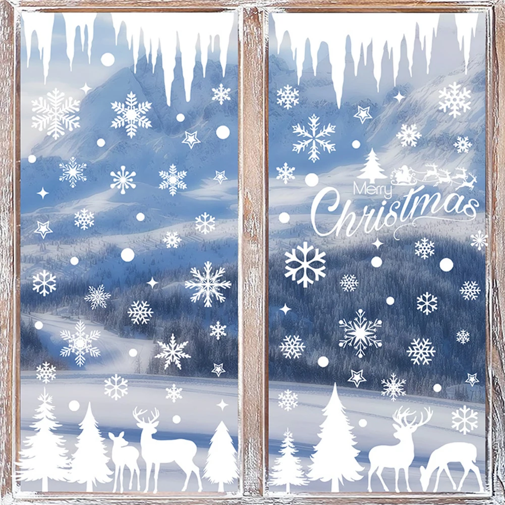 Holiday Decor 20*30*0.2cm Window Decor Easy To Apply Fading Resistant Intricate Snowflake Patterns Long-lasting Use