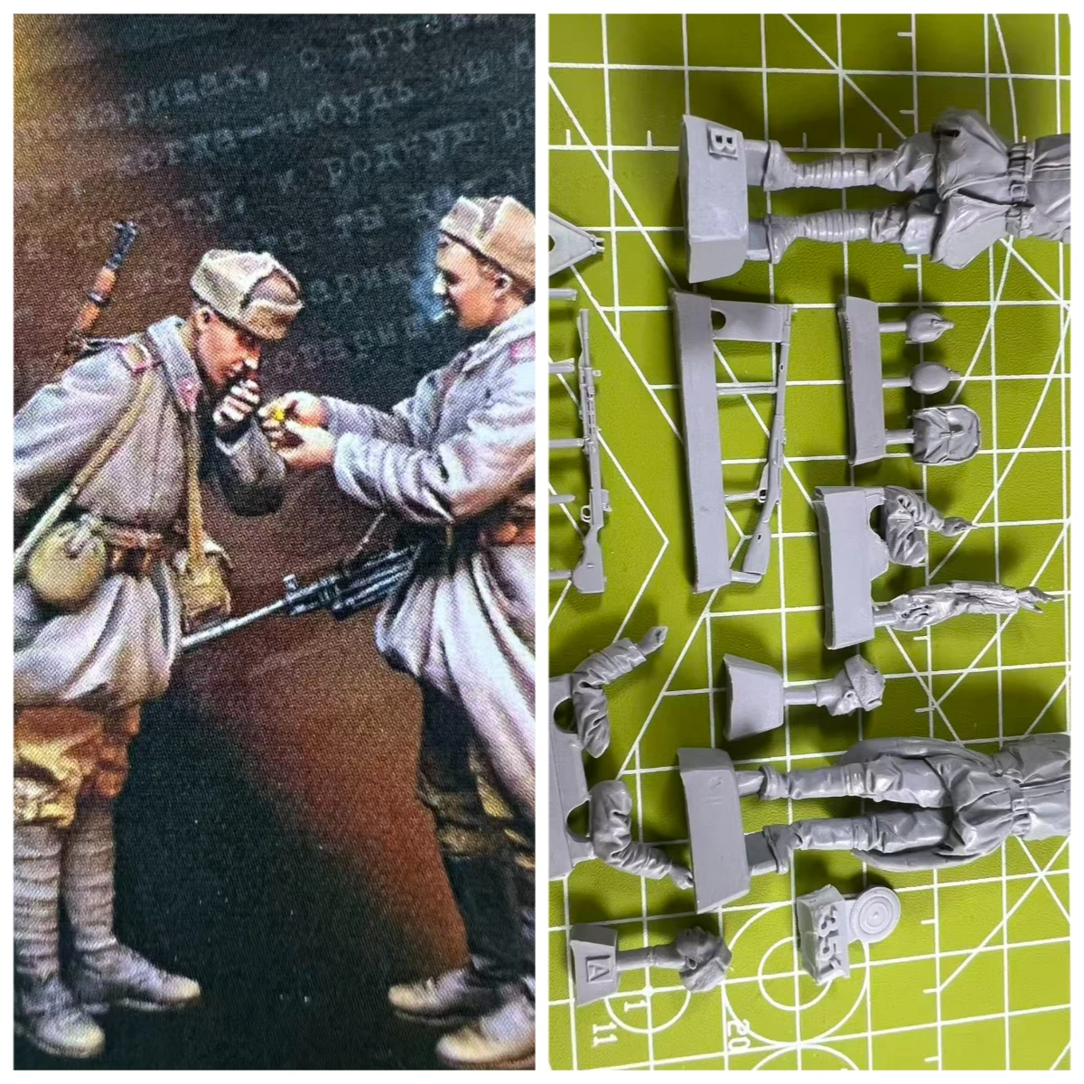 

Precision 1/35 Casting Resin Model Soviet Commander 2-person Scene Model Toy Unpainted