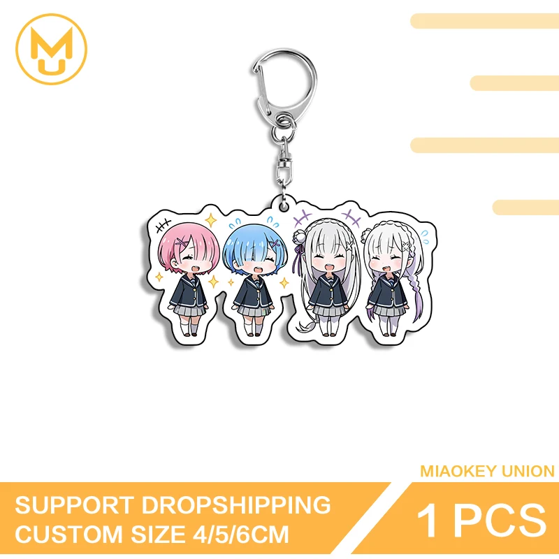 Ram Rem Emilia Kawaii Muiltiple Loli Key Chains Innovative Hot Selling Delicate Anime Jewelry Funny Chic Accessories Gifts