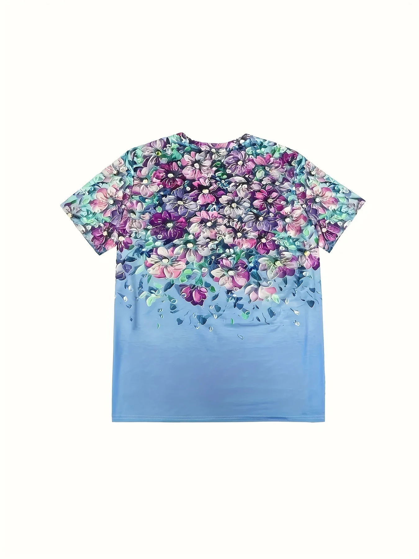 Hot Selling Summer Fashion Street Flower Style 3D Retro Round Neck Outdoor Children's Adult Vacation Beach T-shirt Plus Size