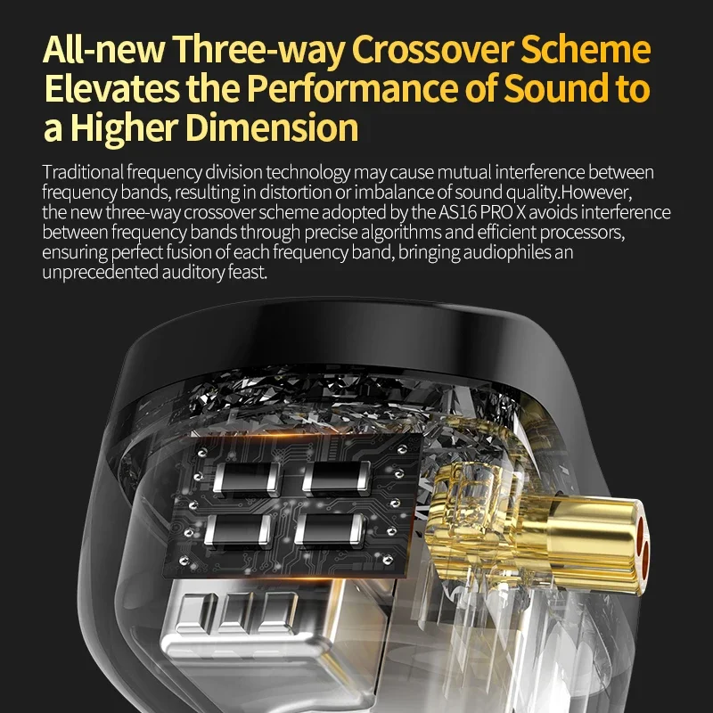 سماعة أذن KZ AS16 PRO X 8 سماعة محرك متوازن ثلاثية القنوات هيكل قناة صوتية سماعات HiFi ZSX ZAR ZS10PROX