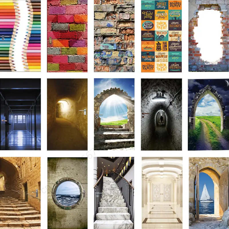 

The Light of Hope Door Sticker Home Decoration Polyethylene Waterproof Self-adhesive Wallpaper Modern Wind Mural Poster