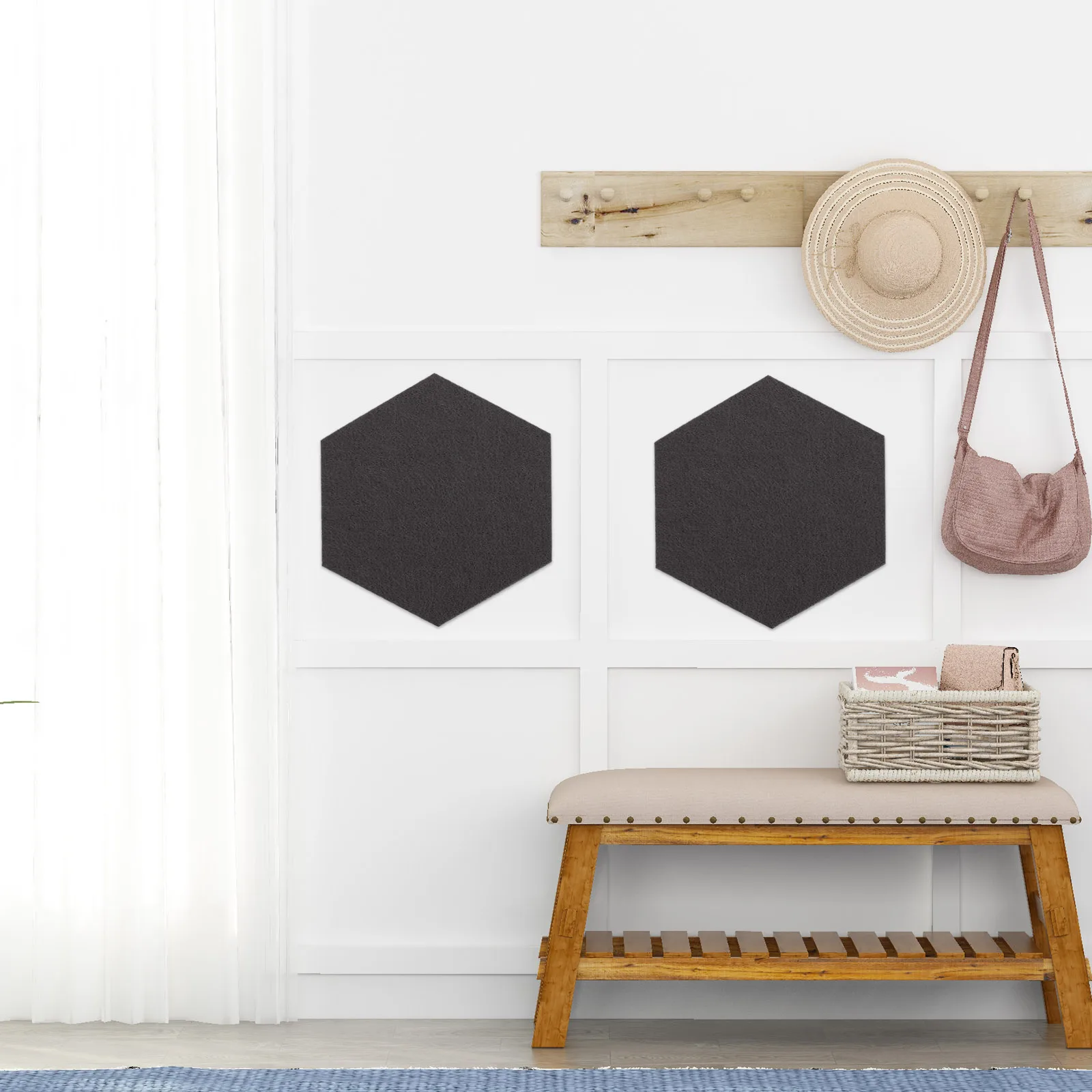 

12 Pcs Felt Backdrop Wall Sticker Home Decor Board Hexagon Bulletin Boards Classroom Materials