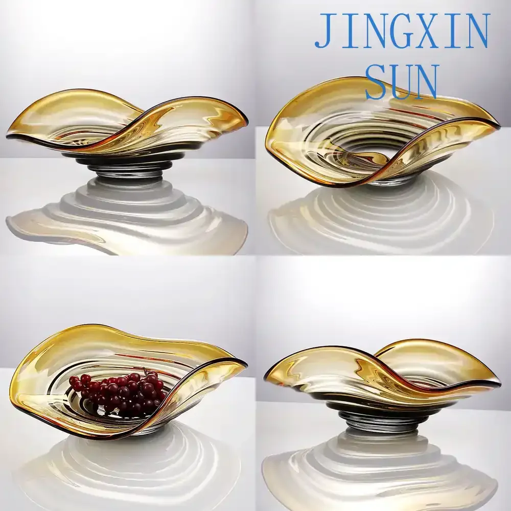 High-end simple glazed fruit plate for living room coffee table for model room storage for modern soft decor light luxury