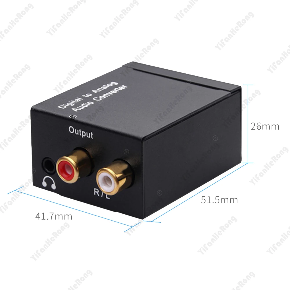 Audio Converter D to A Digital Fiber To Analog Audio Converter With 3.5mm Audio Jack Amplifier With Host/USB Fiber Optic Cable