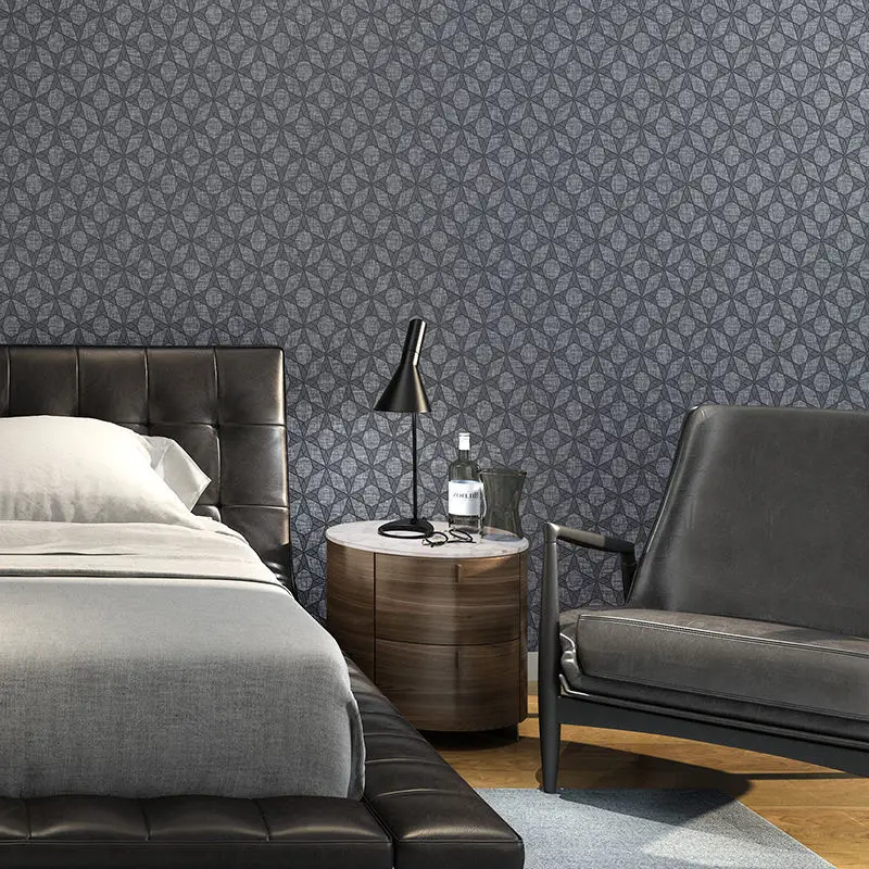 Geometric Grid Plain Wallpaper for Living Room Bedroom 3D Embossed Lattice Wall Paper Home Decor