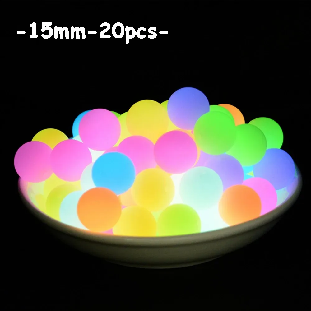 

Lofca 15mm 20pcs/lot Luminous Beads Baby Teething Glow In The Dark Silicone Loose Marking DIY Chewable Colorful For Infant