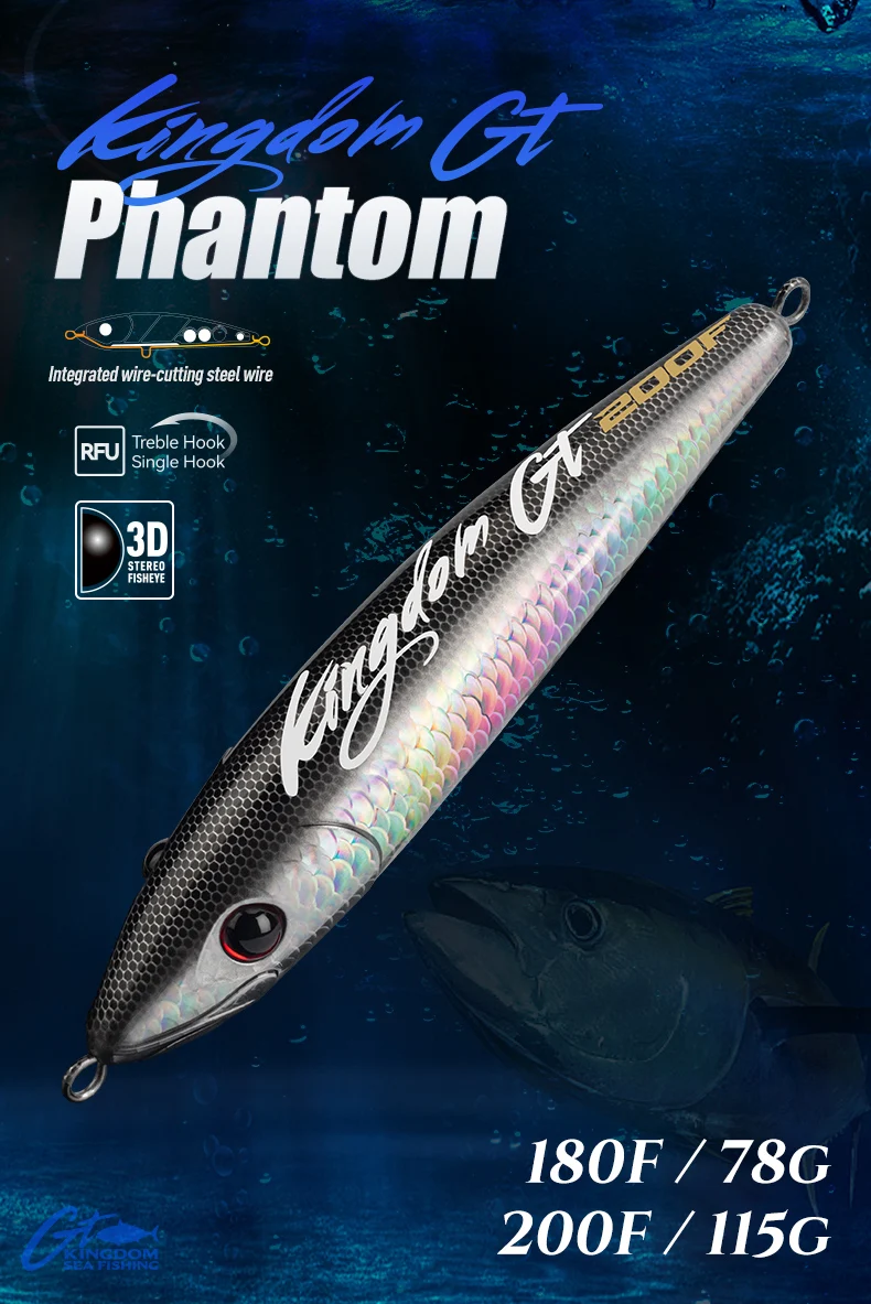 YOOFISH GT Schwimmende Bleistiftköder 180 mm 200 mm 78 g 115 g Topwater-Angelköder Künstliche harte Köder GT Salzwasser-Meeresangelköder – Detail 1