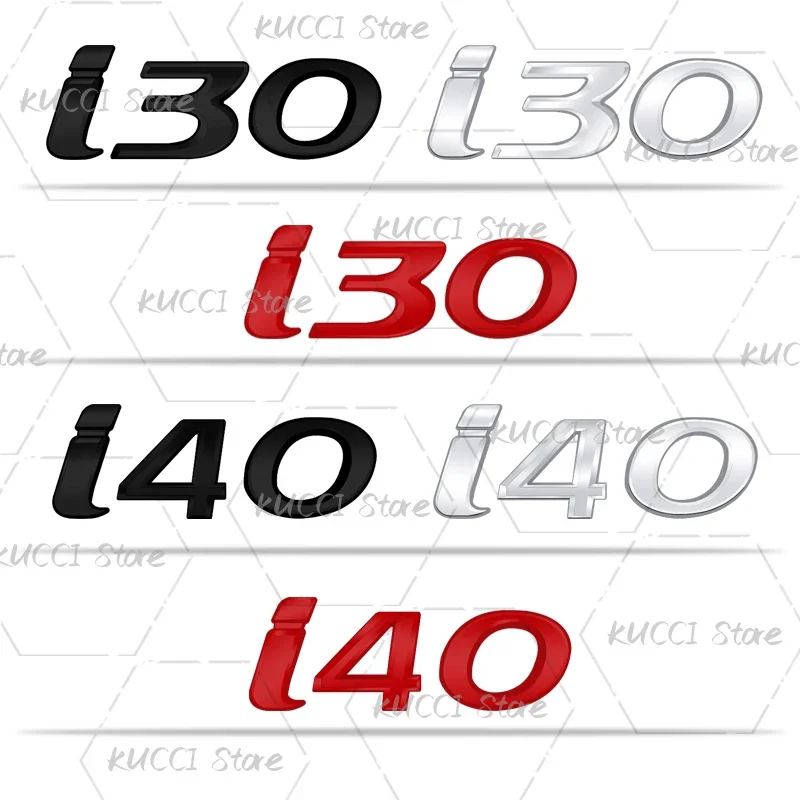 3D Car Sticker I30 I40 I10 I20 Logo Metal Emblem Badge Decals For N Line Elantra Santa Fe Sonata Kona Solaris Accent view 6