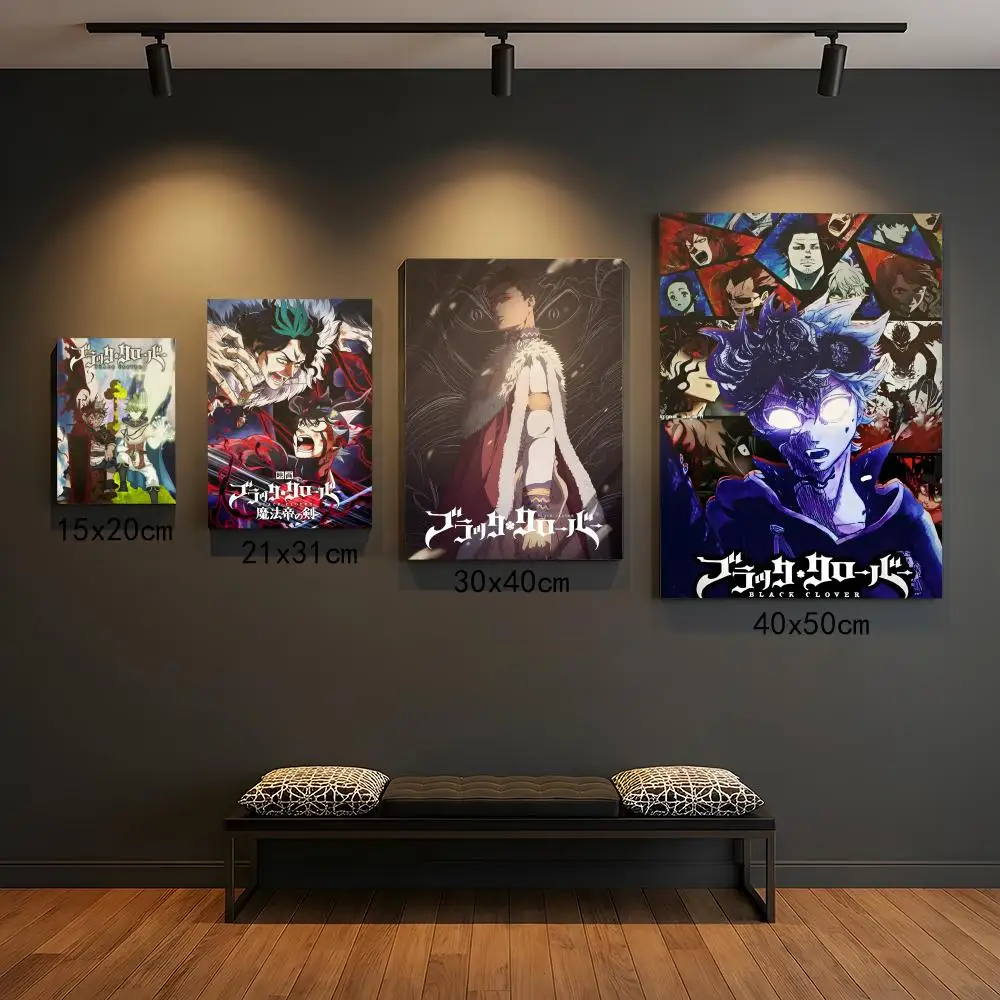 Anime B-Black Clover Poster Premium HD Self-Adhesive Wall Decor – Peel & Stick, Residue-Free