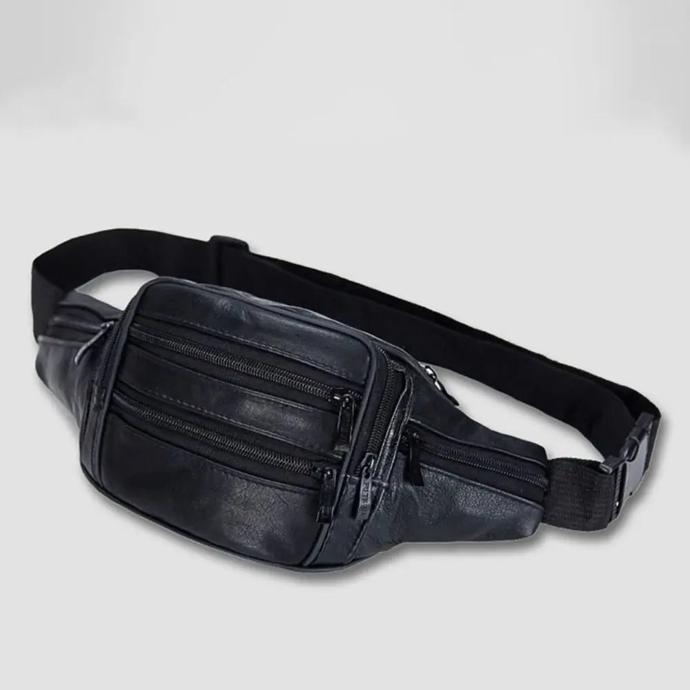 Genuine Leather Waist Bag Fanny Pack Waterproof Zipper Sacks Slingpack Large Capacity Phone Bag Travel