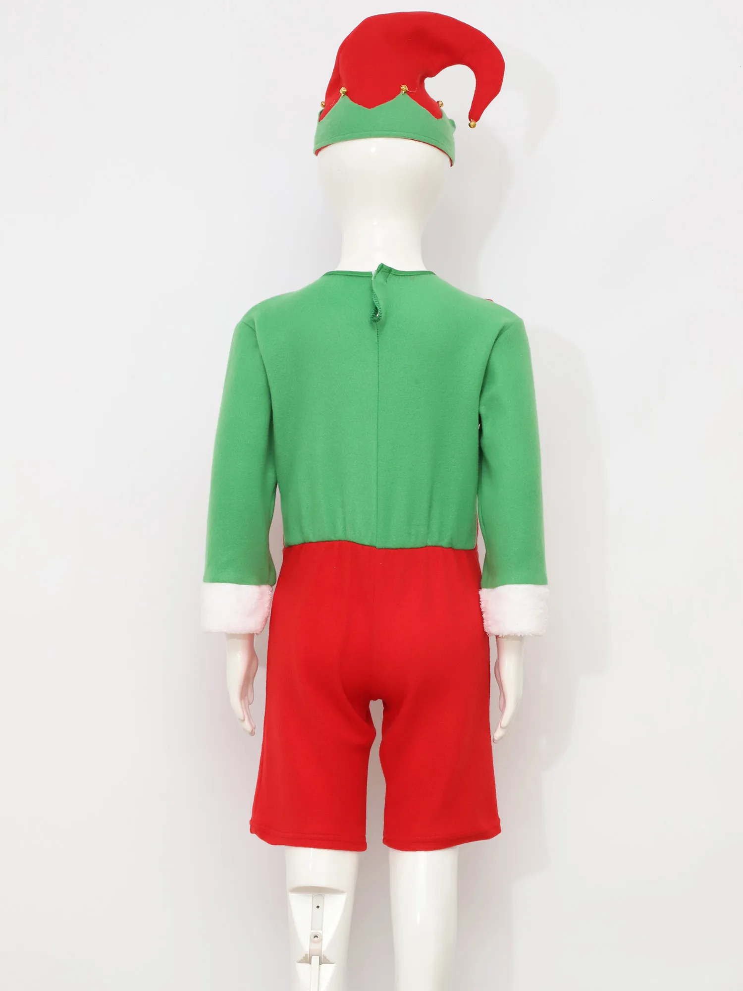 Jungen Mädchen Weihnachtself Cosplay Kostüm Kleid oder Body mit Hut Schuhe Gestreifte Strümpfe Weihnachten Neujahr Party Karneval Outfit