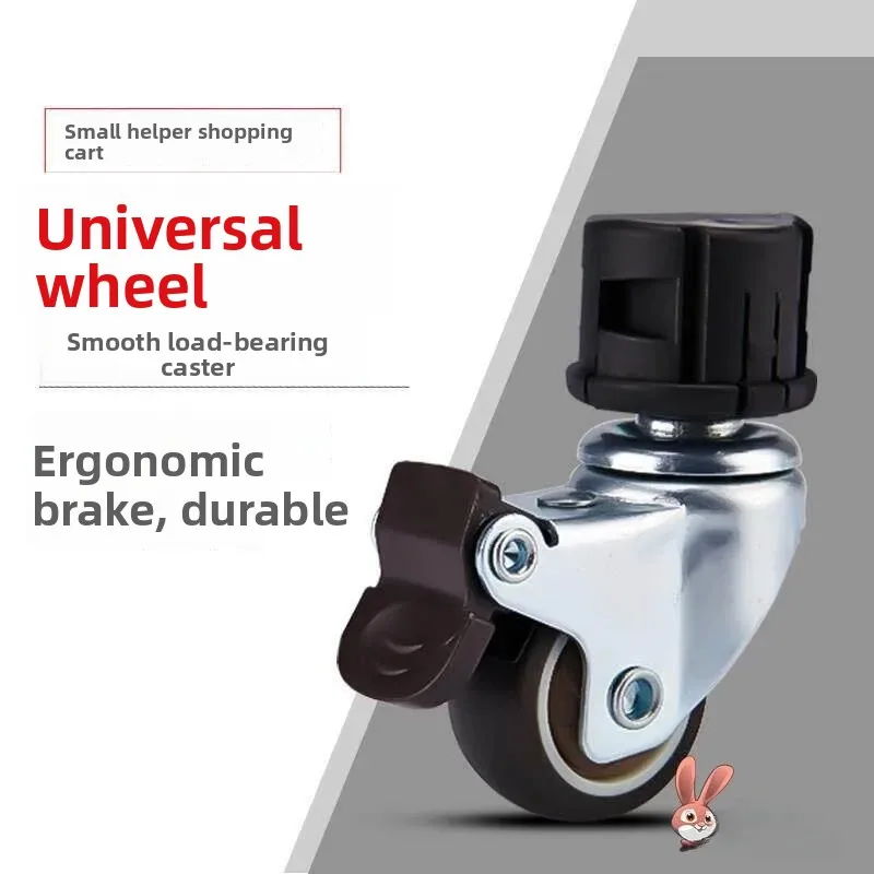 portable-shopping-cart-wheels-tpr-wear-resistant-wheels-metal-stand-non-slip-slope-universal-brake-wheels-for-vegetable-buying