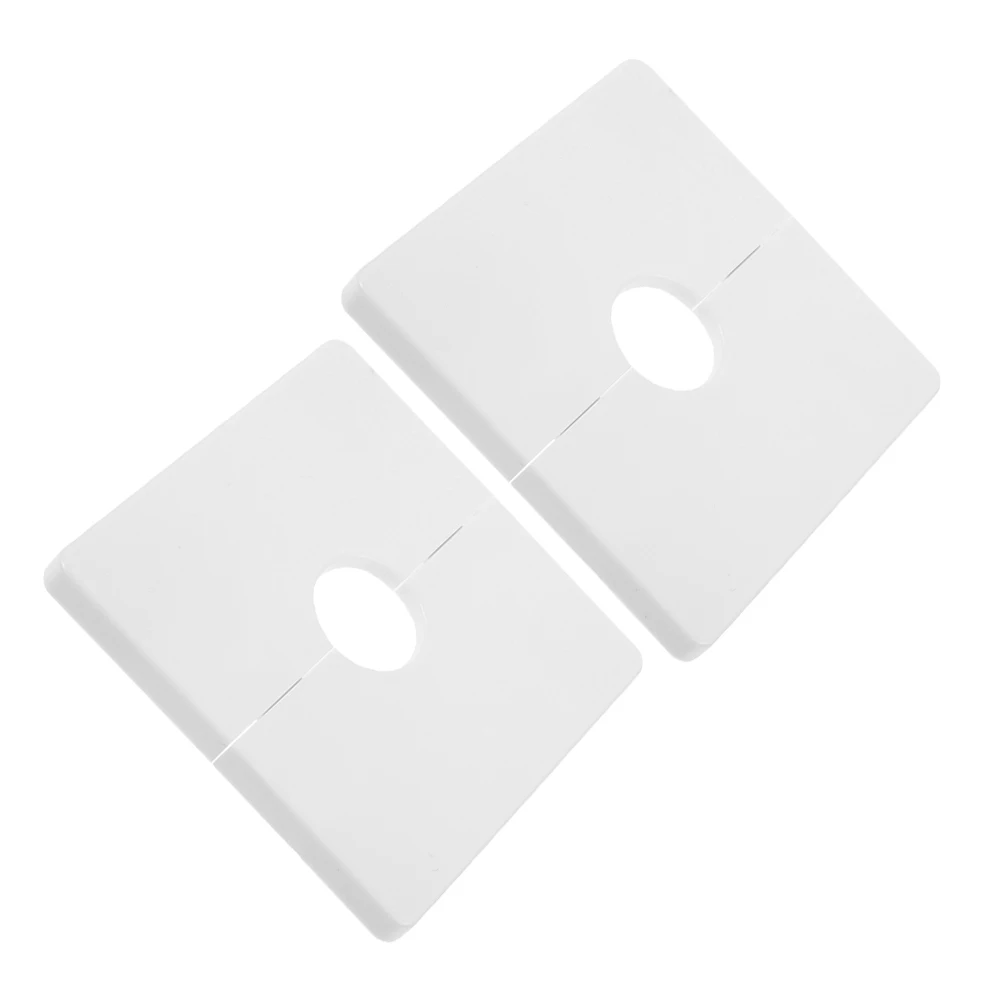 

2Pcs Adhesive Square Water Pipe Cover Self Stick Plumbing Guard For Bathroom Kitchen Air Conditioner Wall Hole Decorative Flange
