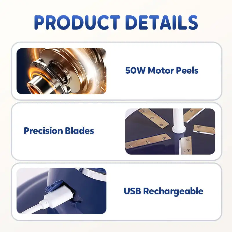 

Automatic Fruit Peeler Machine Wireless Portable Grape/Apple/ Garlic/plum/Peach Peeler for Home, Fast & Easy Kitchen Gadget