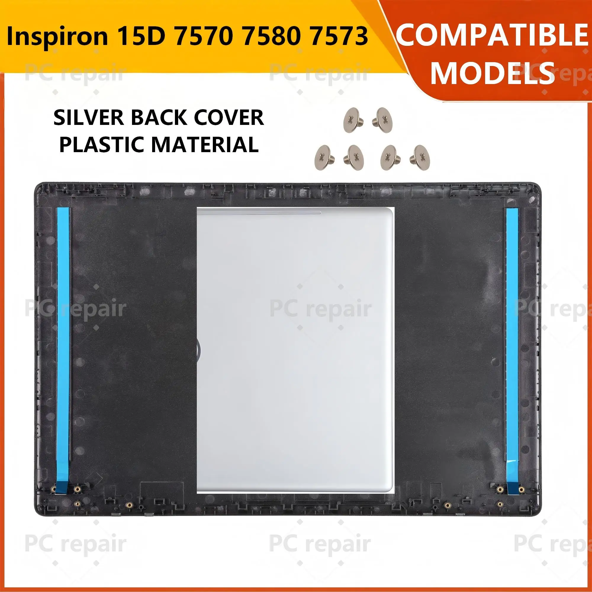 Notebook Parts For Inspiron 7570 7580 7573 P70F Back Cover Front Bezel Palmrest Bottom Case Replacement Silver/Pink NON TOUCH