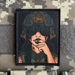 Tattoo Tactical Girl Morale Badge Army Tactical Patch Printing Scorpion Patches Hook and Loop Military Backpack Sticker